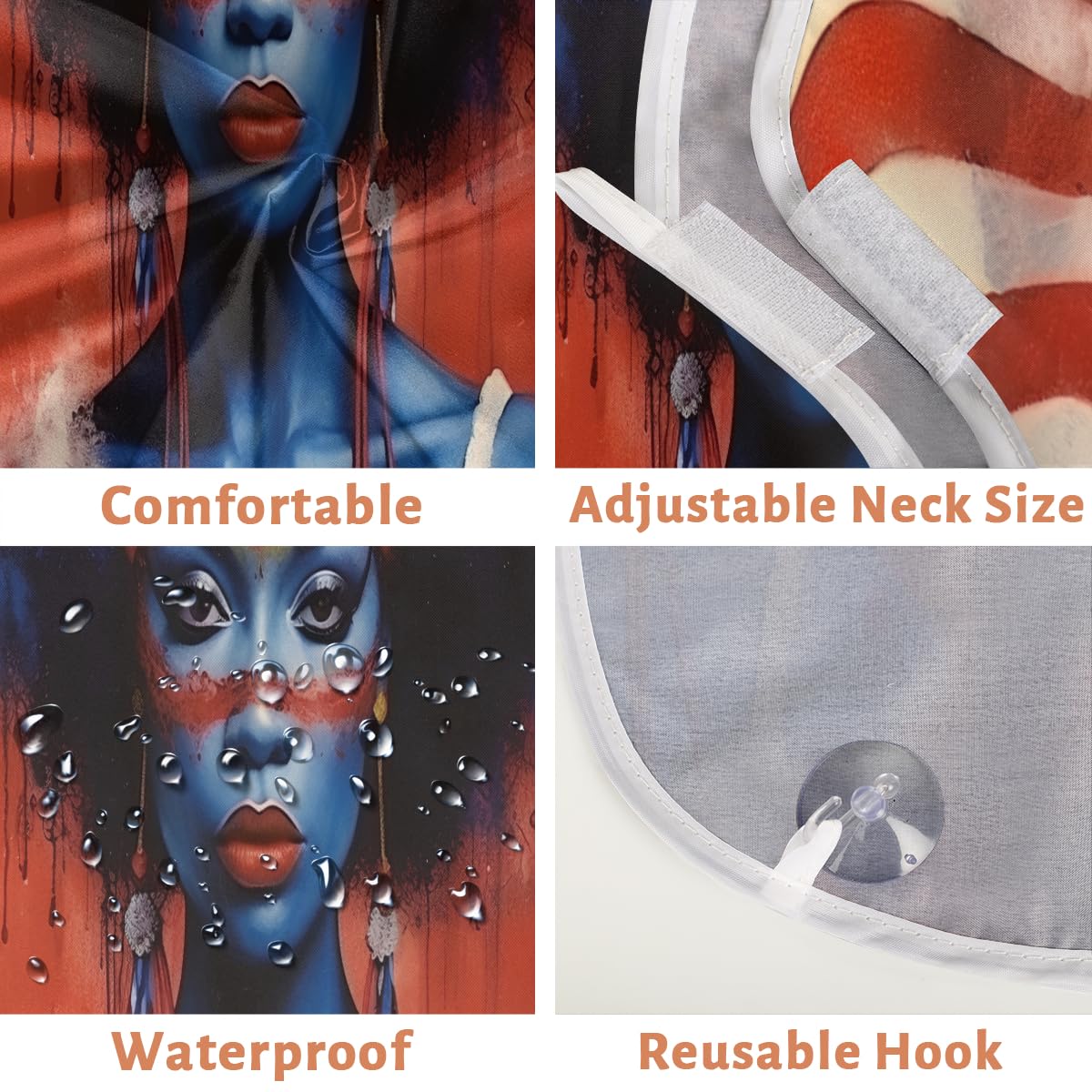 Waterproof American Flag Beard Shaving Bib for Men & Women - Hair Dye Apron, Makeup Cape, Barber Accessory - Sink Hair Catcher for Beard Trimming, Haircut & Styling - Perfect for Home Salon, Barbershop & DIY Grooming