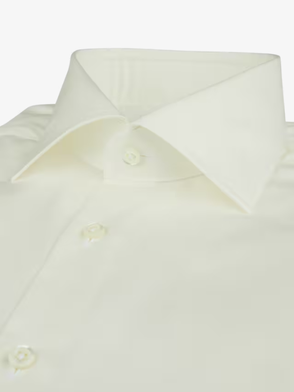 Premium Ecru Fine Twill Shirt for Men - Classic Casual Button Down Shirt for Office, Date Night & Everyday Wear