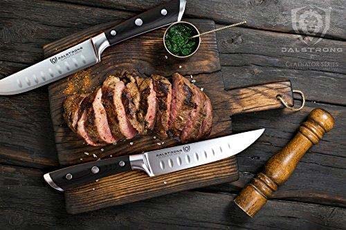 4-Piece Straight Edge Steak Knife Set - Gladiator Series - NSF Certified Professional Kitchen Knives - Dalstrong © - Perfect for Steak Dinners, BBQ Parties & Fine Dining