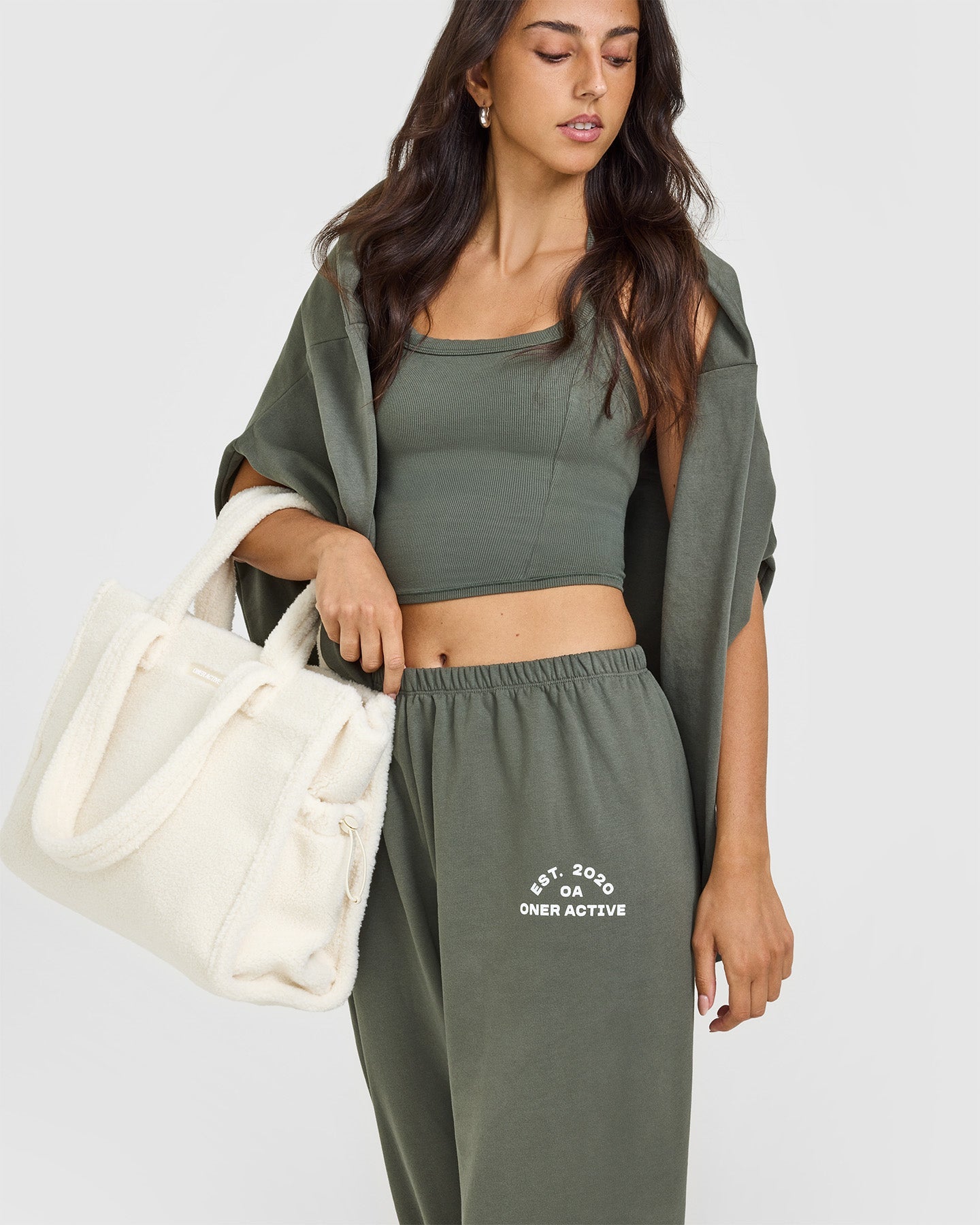 Lightweight Straight Leg Joggers for Women - Graphic Print Casual Pants | Dark Khaki | Perfect for Yoga, Running & Lounge Wear