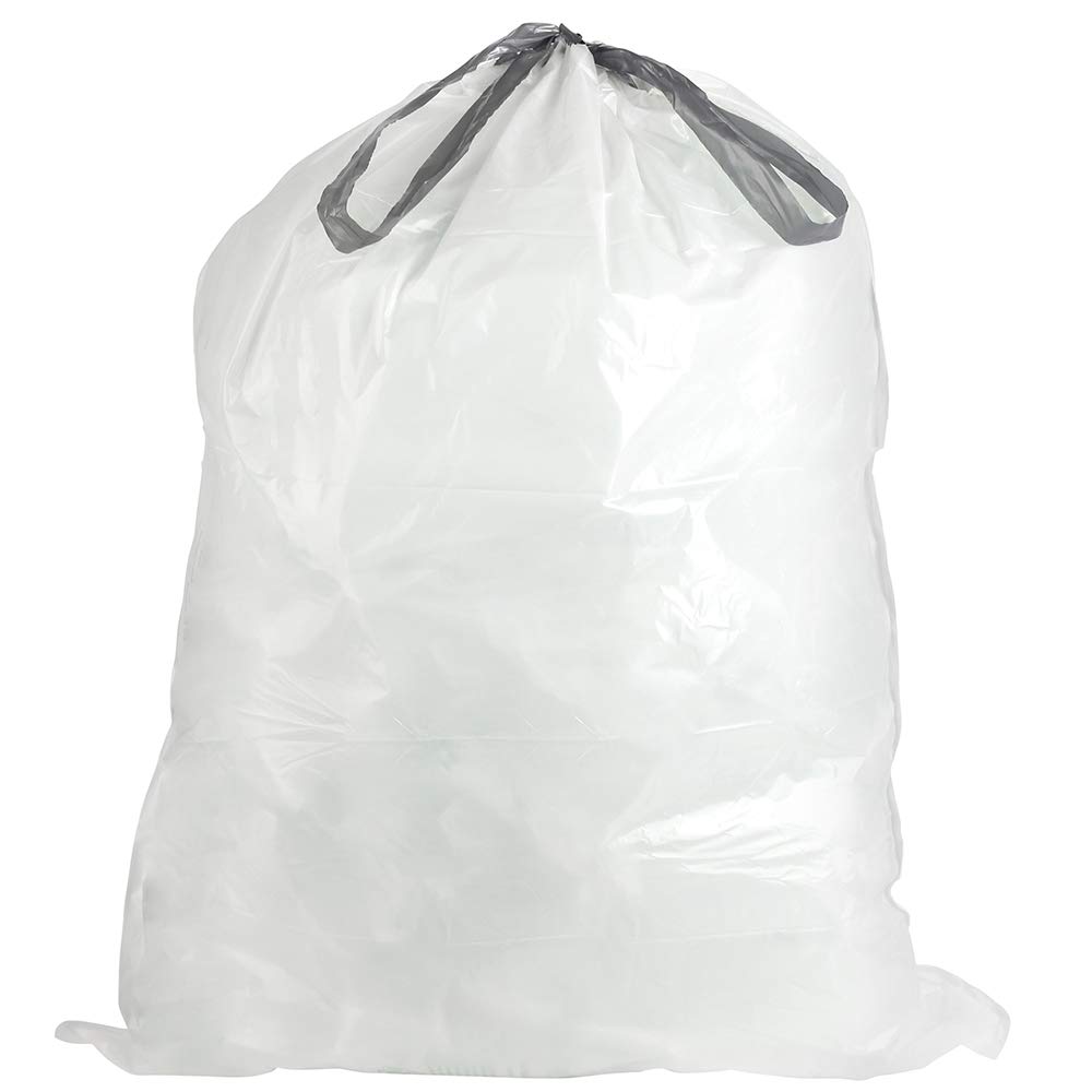 Plasticplace Custom Fit Trash Bags for Simplehuman Code N - 200 Count White Drawstring Garbage Liners (12-13 Gallon / 45-50L, 22.5