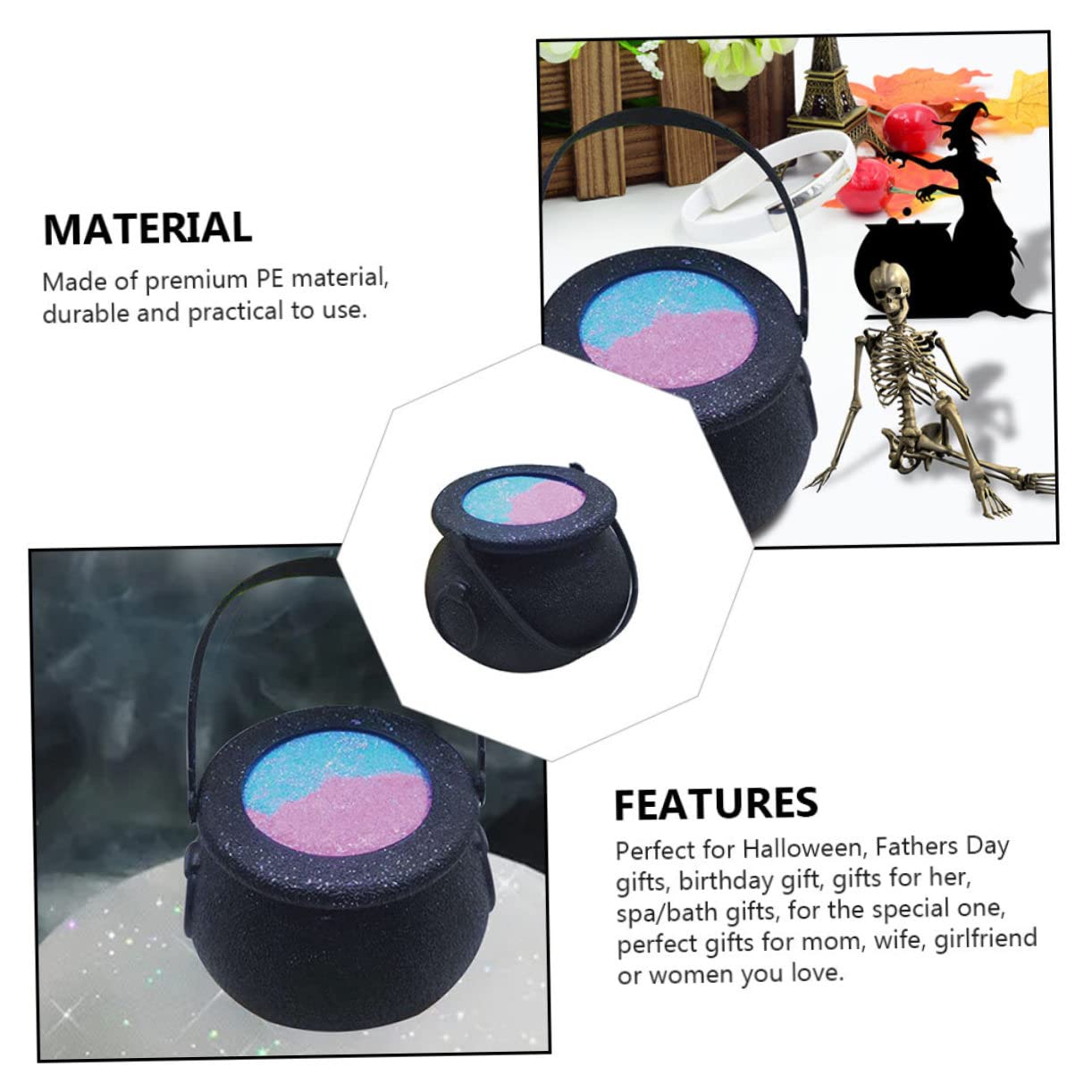 1pc Halloween Witch Salt Bubble Bath Bomb for Relaxing & Stress Relief - Safe, Skin-Friendly Bath Supplies for Spa, Self-Care & Gift Giving