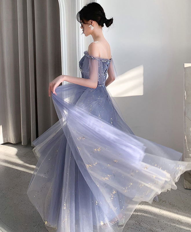 Elegant Royal Blue Tulle Lace Long Prom Dress with Floral Appliques - Formal Evening Gown for Homecoming, Quinceañera & Special Occasions
