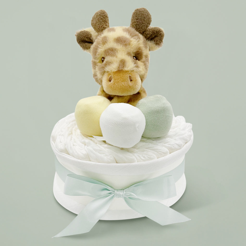 Georgie Giraffe Diaper Cake - Neutral Baby Shower Gift for Boys & Girls | Perfect for Gender Reveal Parties & Newborn Celebrations