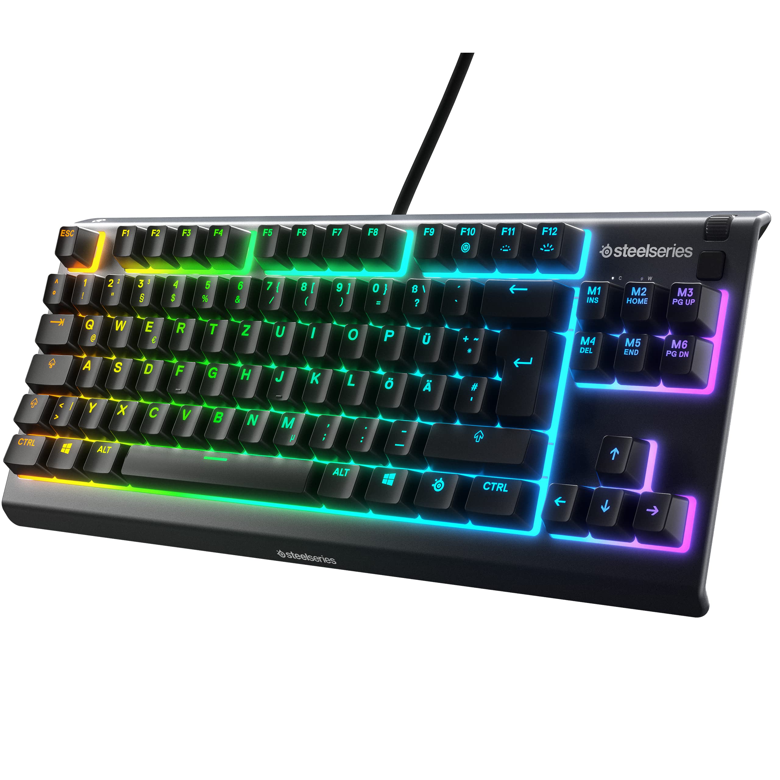 SteelSeries Apex 3 TKL RGB Gaming Keyboard - Tenkeyless Compact Mechanical Keyboard for Esports - 8-Zone RGB Backlit - Wireless Rival 3 Gaming Mouse Combo (Black) - Perfect for PC Gaming, Streaming & Office Work