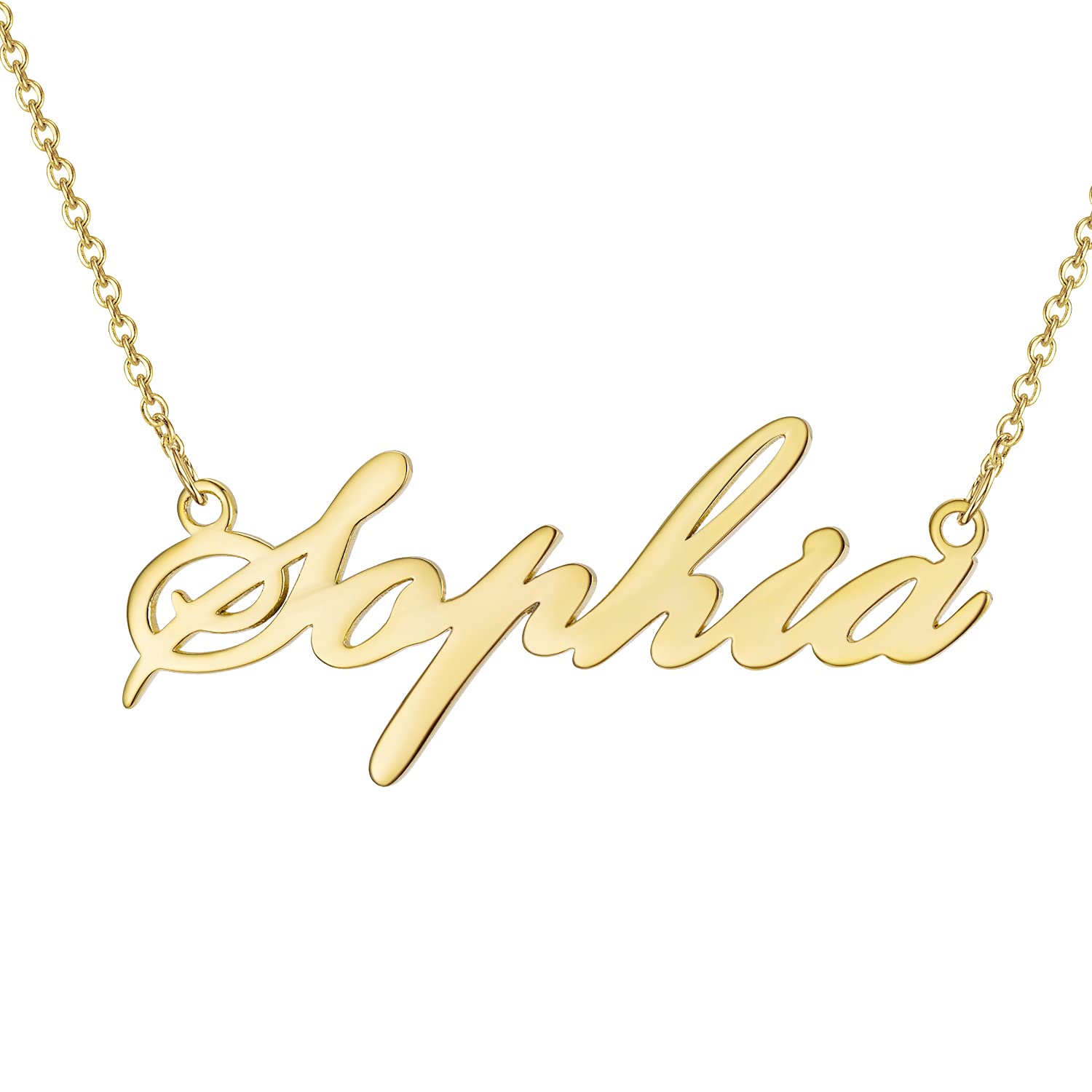 14K Gold Personalized Name Necklace for Women - Custom Engraved Dainty Solid Gold Nameplate Necklace Jewelry Gift for Her - Perfect for Birthdays, Anniversaries & Special Occasions