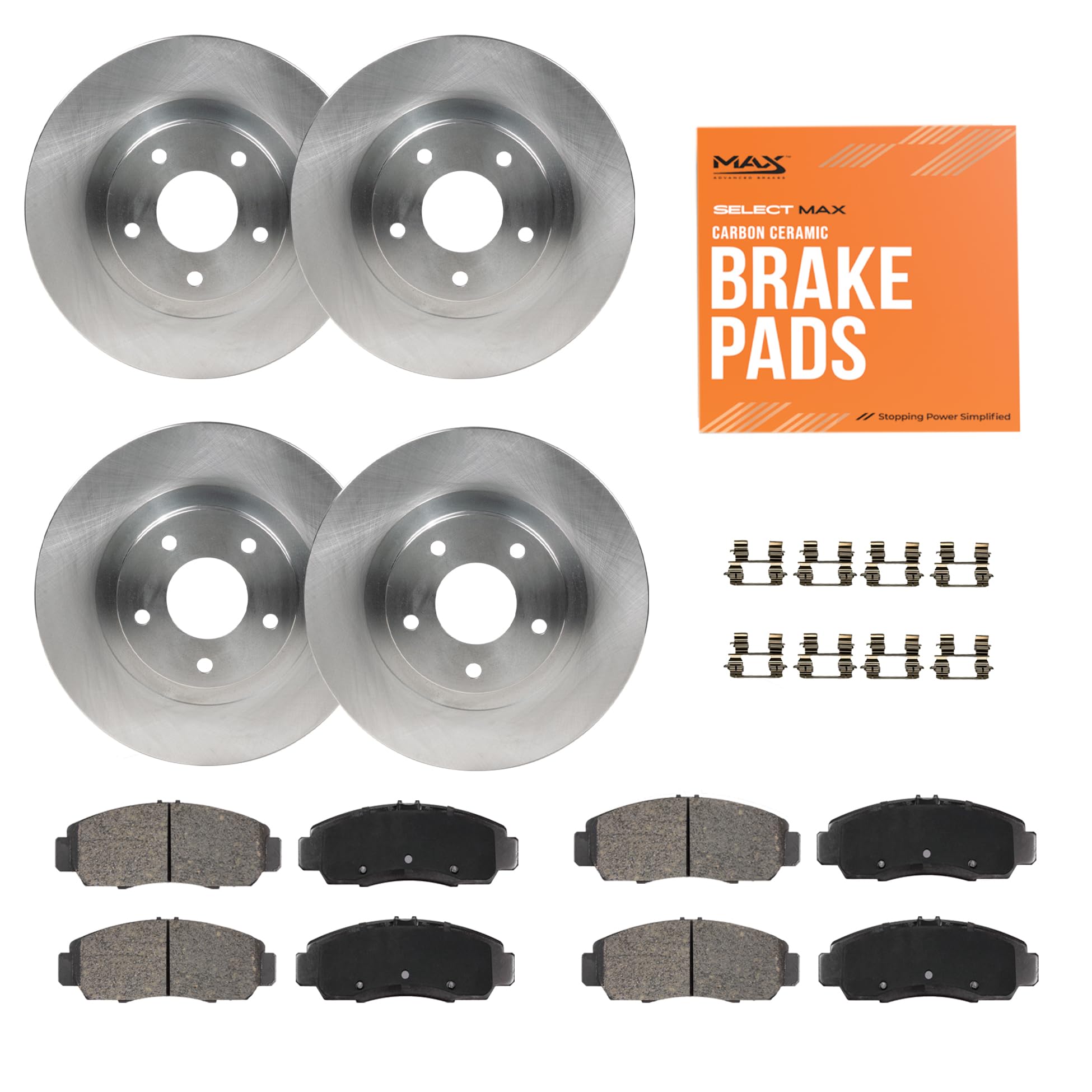 Premium OE Front & Rear Brake Rotors with Carbon Ceramic Pads - KT000343 - Perfect for High-Performance Vehicles & Daily Commuting