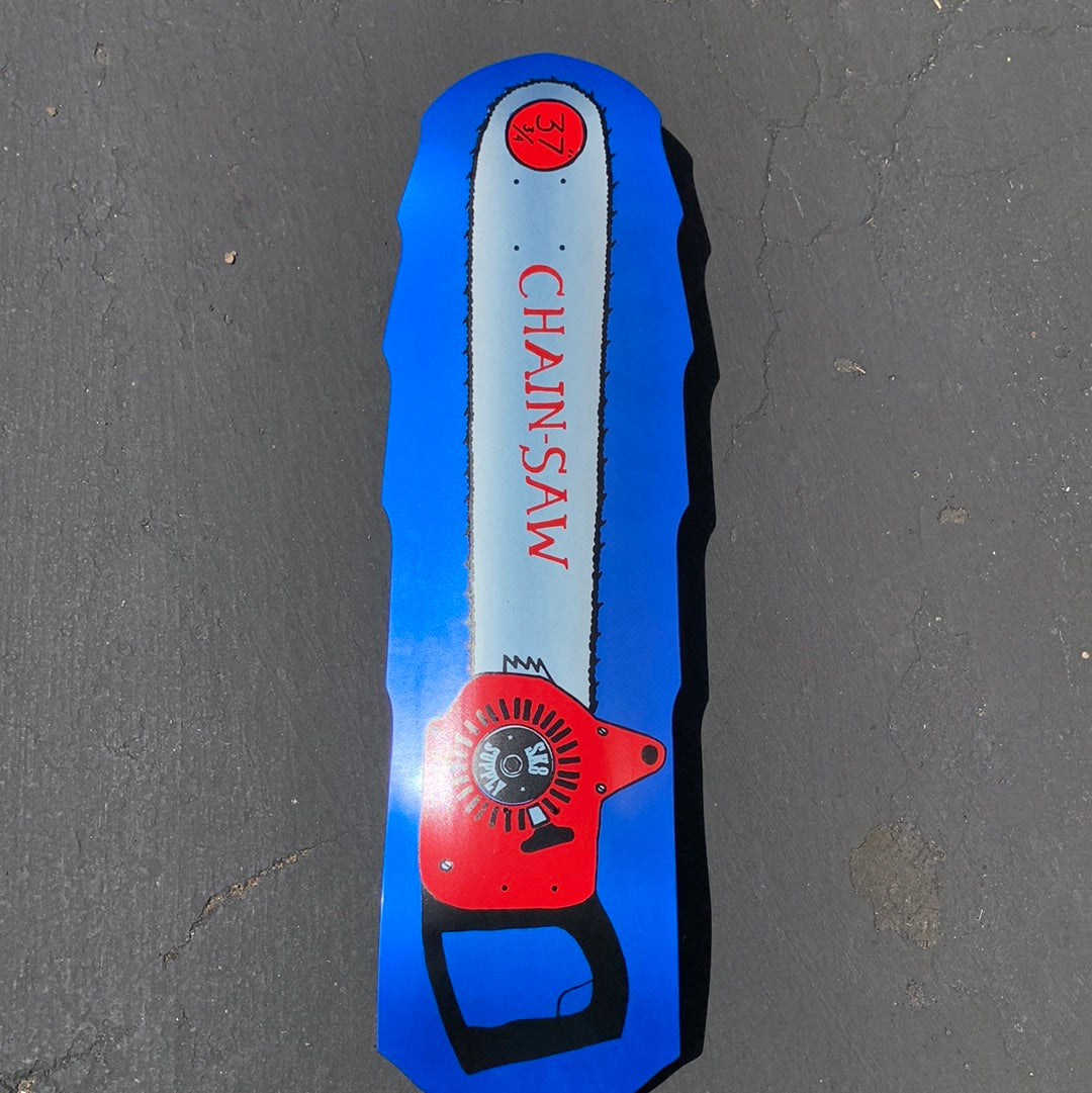 SK8supply CHAINSAW Limited Edition Skateboard Deck - Blue & Red Graphic Design | Pro Skateboard for Street & Park Riding | Perfect for Skaters & Collectors