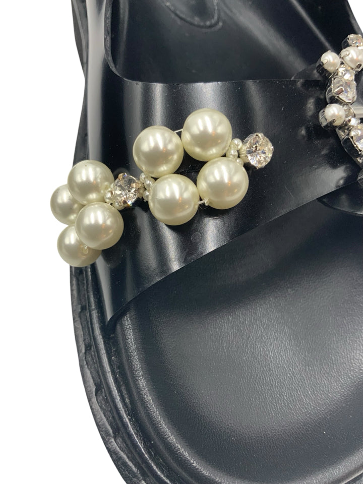 Simone Rocha Women's Pearl Embellished Platform Sandals - Size 38 (US 8) | Luxury Designer Heels for Weddings, Parties & Special Occasions