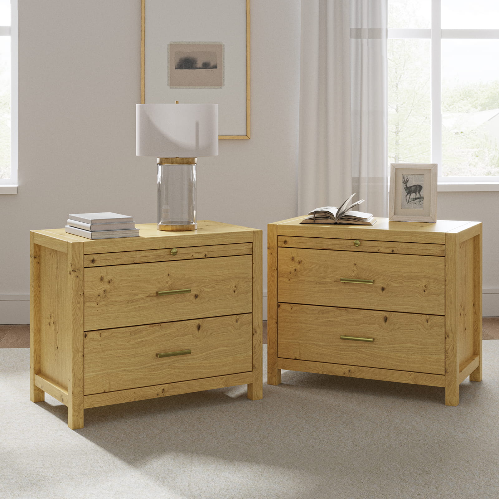 Galatea Simplicity Nightstand with Extendable Tray - Modern Bedside Table with Optional Storage Tray for Bedroom, Living Room or Office Use
