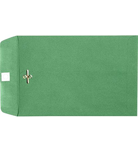 LUXPaper 10 x 13 Open End Envelopes with Clasp - Holiday Green - 80lb Text Weight - Pack of 250 - Perfect for Holiday Greetings, Business Mailings, and Invitations
