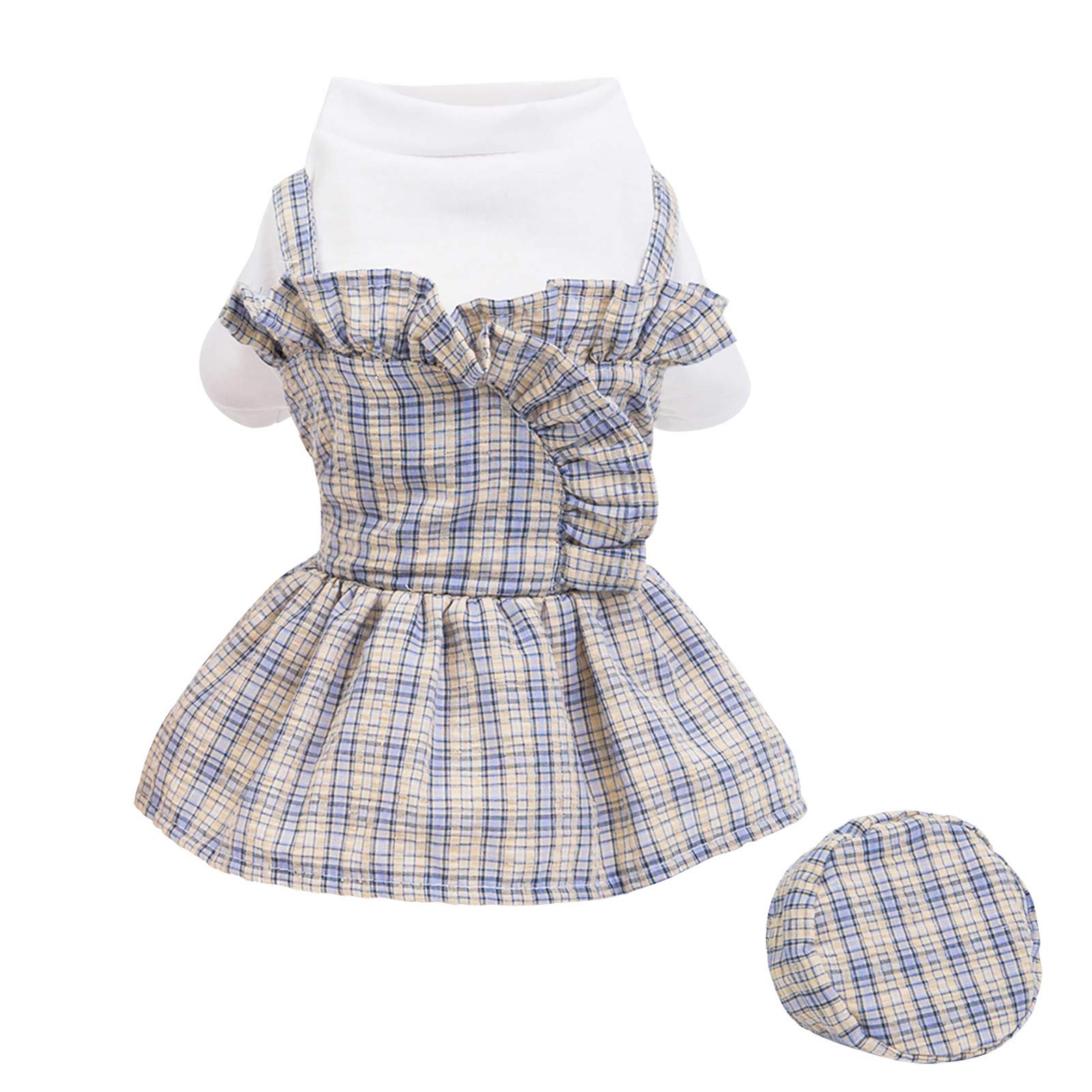 Yowein Pet Dog Dress Outfit with Hat - Cute Puppy Princess Skirt for Small Dogs & Cats | Perfect for Parties, Photos & Special Occasions