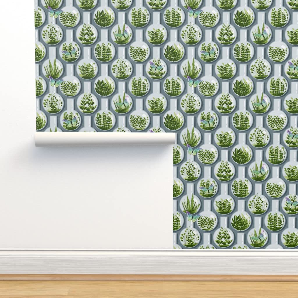 Self-Adhesive Removable Wallpaper 12ft x 2ft - Tiny Planets Garden Butterfly Botanical Science Biology Earth Theme | Perfect for Nursery, Bedroom, Home Office & DIY Projects | Easy Peel & Stick Application