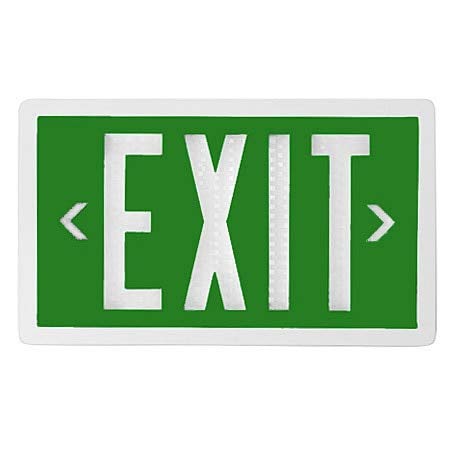 Self-Luminous Exit Sign - Green Emergency Exit Light with 10-Year Battery Life - Perfect for Offices, Schools, and Commercial Buildings