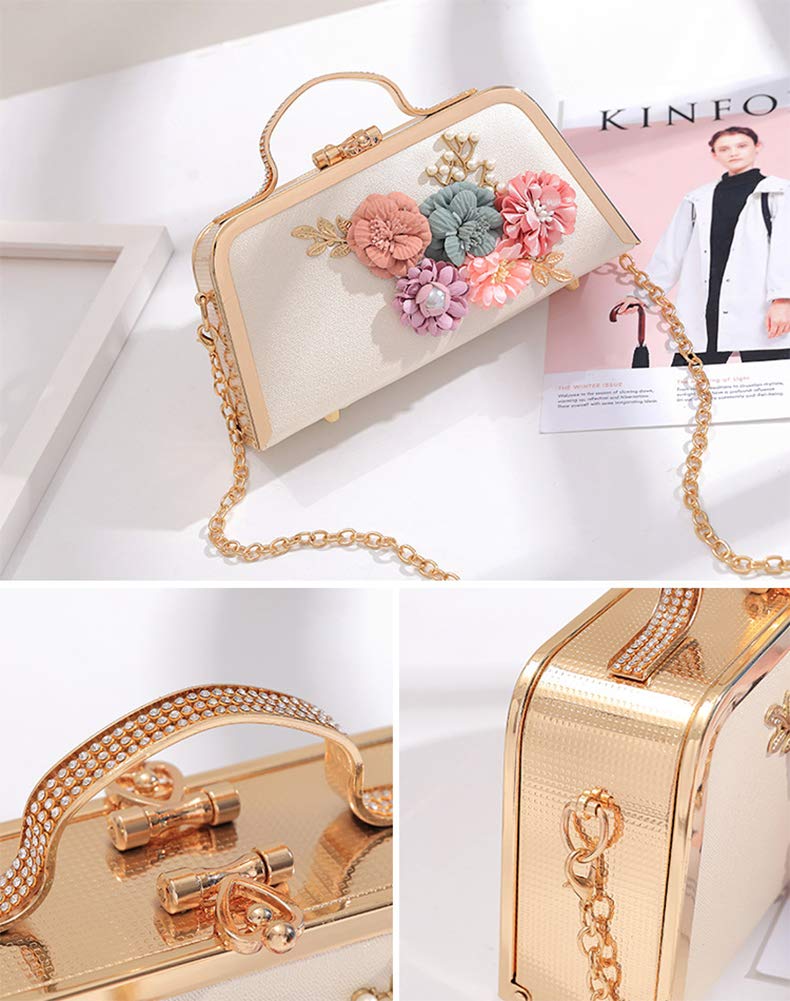 Vintage Floral Women's Retro Shoulder Bag Clutch Purse - Elegant Wedding Evening Handbag for Parties, Date Nights & Special Occasions