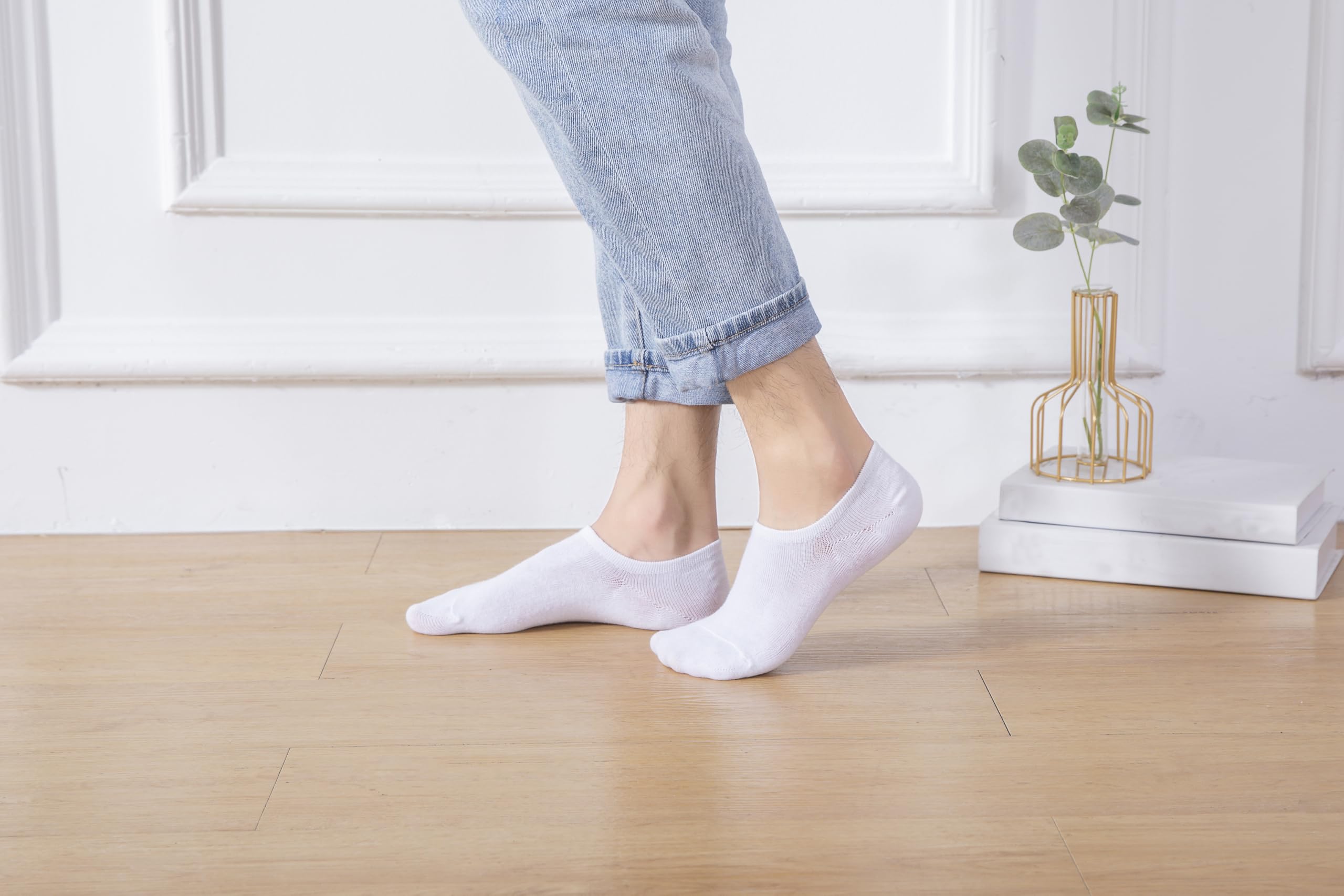RICHBULL 12 Pairs No Show Socks for Women & Men - Low Cut Invisible Liner Socks, Breathable Thin Casual Socks with Non-Slip Grip for Sneakers, Loafers & Dress Shoes - Perfect for Work, Gym & Daily Wear
