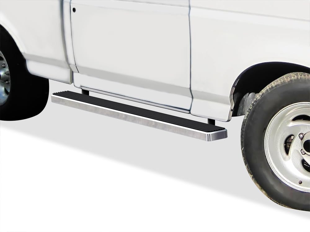 APS Premium 5in 304 Stainless Steel Running Boards for Ford Bronco & F150 Regular Cab (1980-1996) - Heavy Duty Side Steps for Off-Roading & Truck Access