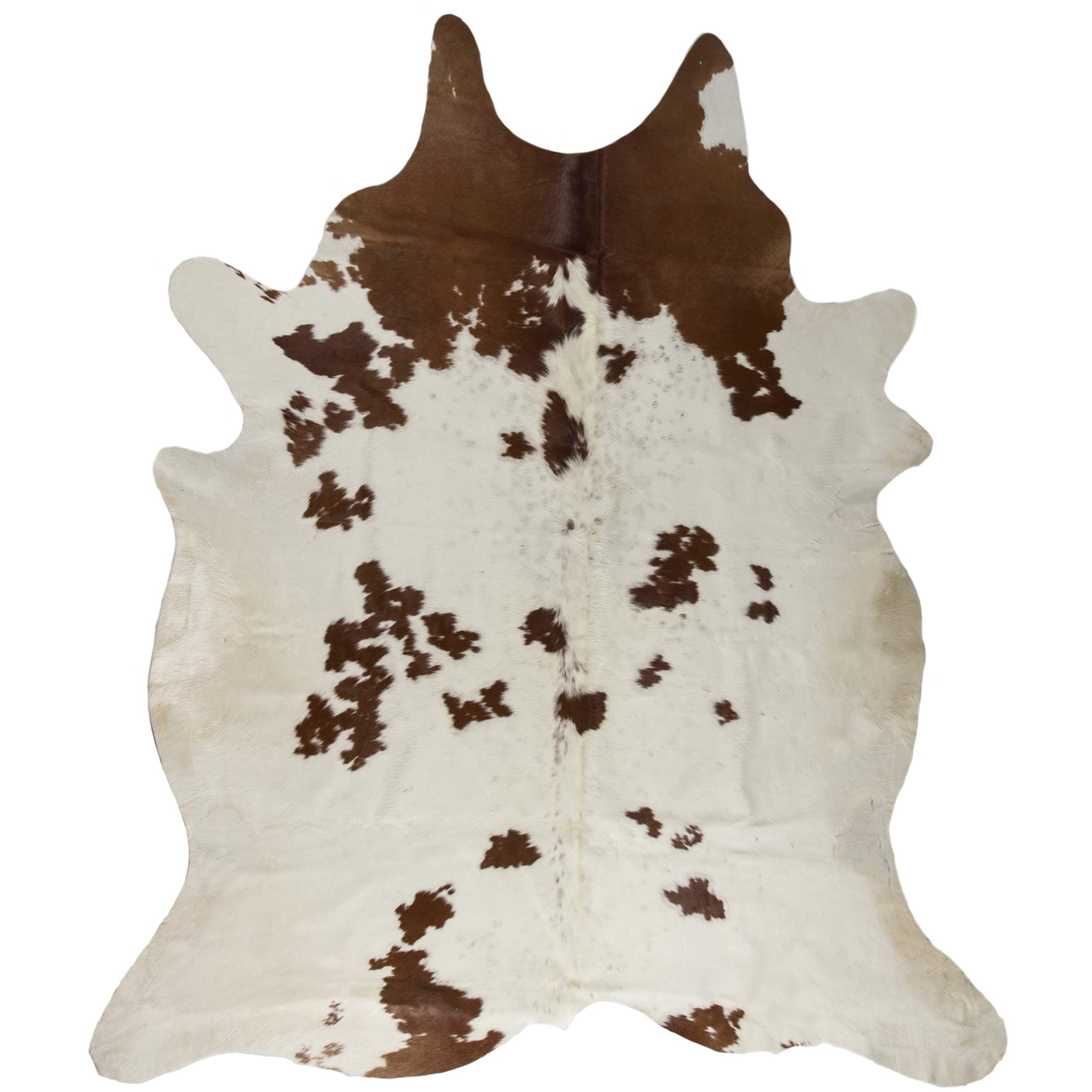 Premium Handmade 100% Natural Kobe Cowhide Area Rug – Low Pile, Shed-Resistant, 6x7 ft – Soft & Durable for Living Room, Bedroom, Office – White & Brown – Perfect for Cozy Home Decor & High-Traffic Areas
