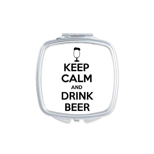 DIYthinker Keep Calm and Drink Beer Quote Mirror - Portable Compact Double-Sided Pocket Makeup Mirror for Travel, Home, and Office Use