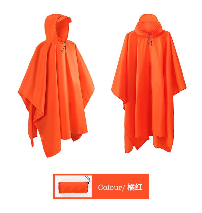 Waterproof Hooded Rain Poncho for Men & Women - Lightweight Military Raincoat for Outdoor Camping, Hiking, Fishing & Emergency Use