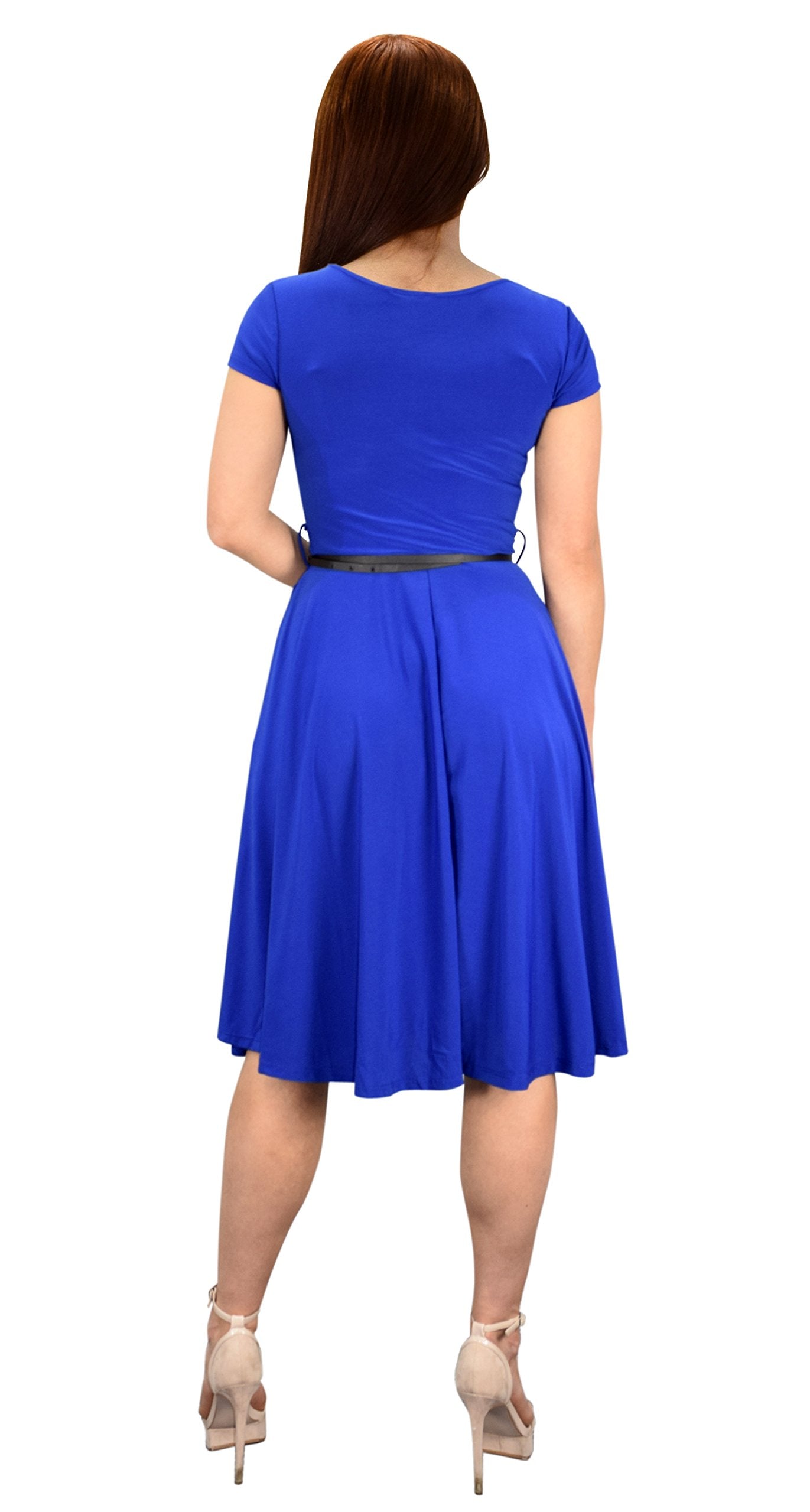 Vintage 1950s Style Women's Waist Belt Flare Swing Dress - Retro Pin-Up Fashion for Parties, Weddings & Special Occasions