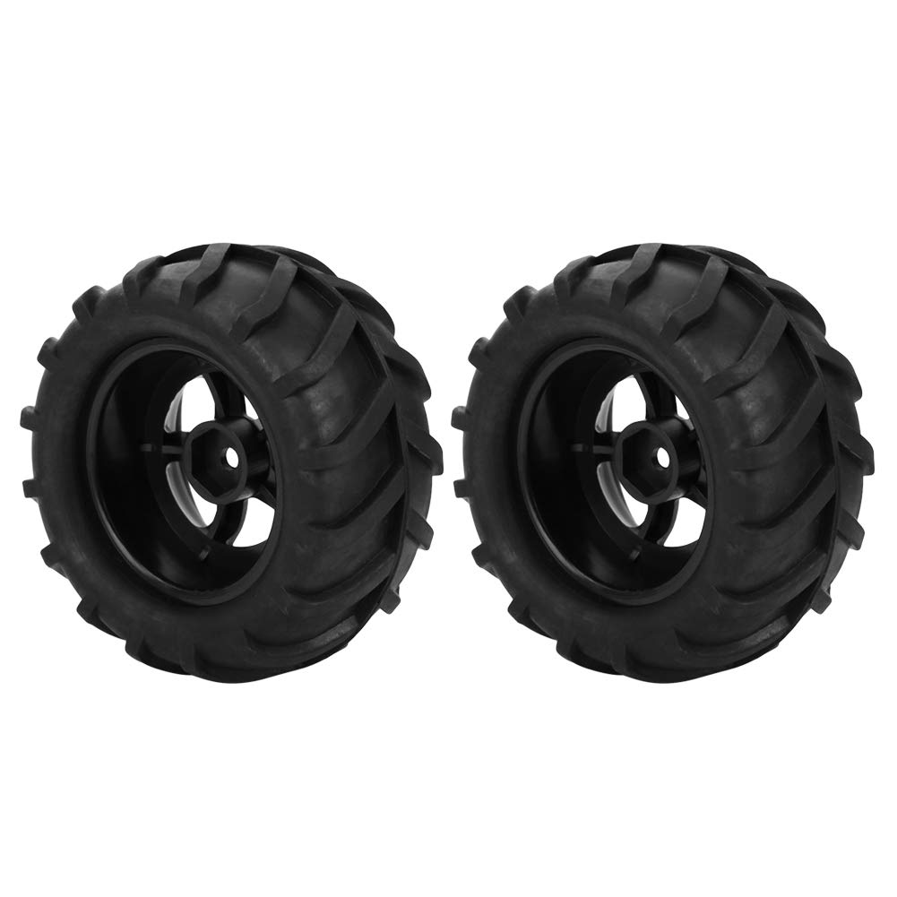 Dilwe 82mm RC Car Wheels and Tires Set of 2 - Upgrade Parts for 1/16 Scale RC Racing Cars & Trucks - Perfect for Off-Road Racing, Drifting and Model Car Enthusiasts