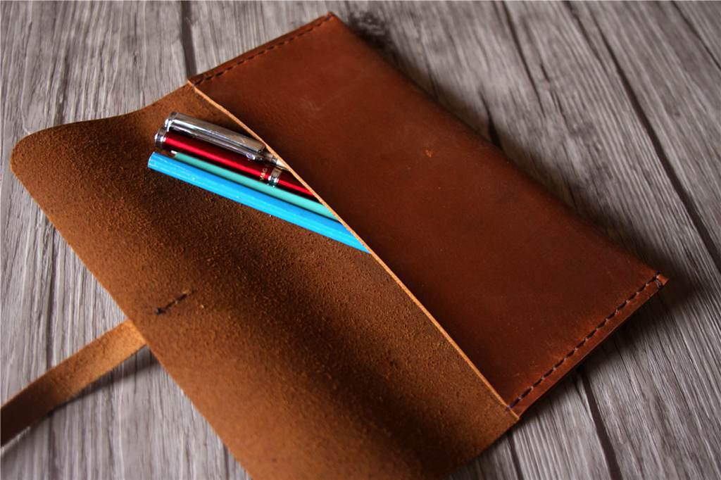 Premium Embossed Leather Pencil Case - Stylish Pen Holder for School, Office & Travel Organization