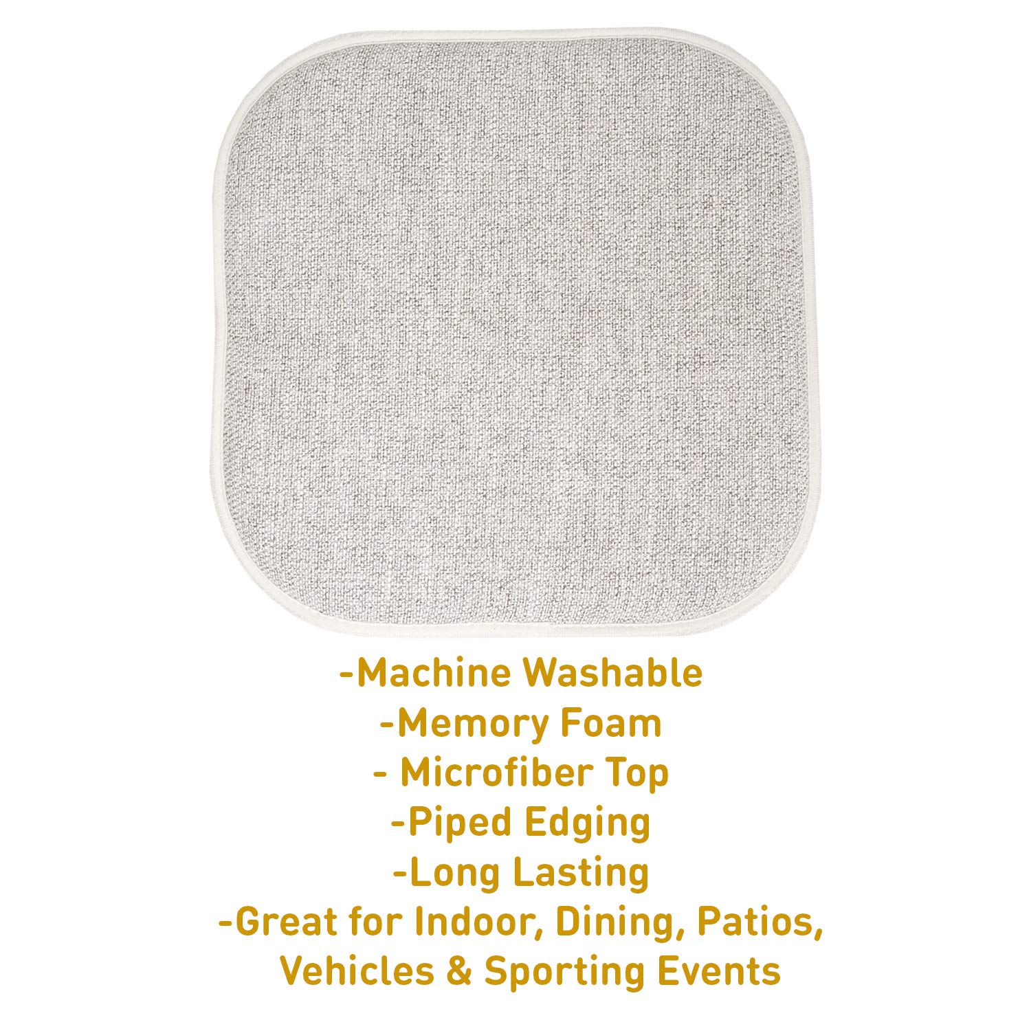 Premium Memory Foam Chair Cushion Set (2 Pack) - Non-Slip Honeycomb Design, 16x16 Inch Seat Pad for Office, Dining, or Living Room - Alexis Cream/Brown - Ergonomic Support & Comfort