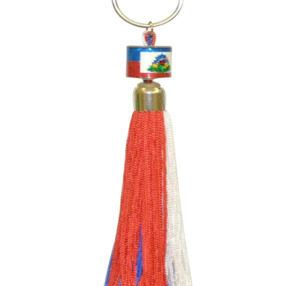 Haiti Mini Small Flag Ring Tassel - Patriotic Jewelry for Haiti Independence Day, Caribbean Pride & Cultural Events | Perfect for Keychains, Backpacks & Party Decorations