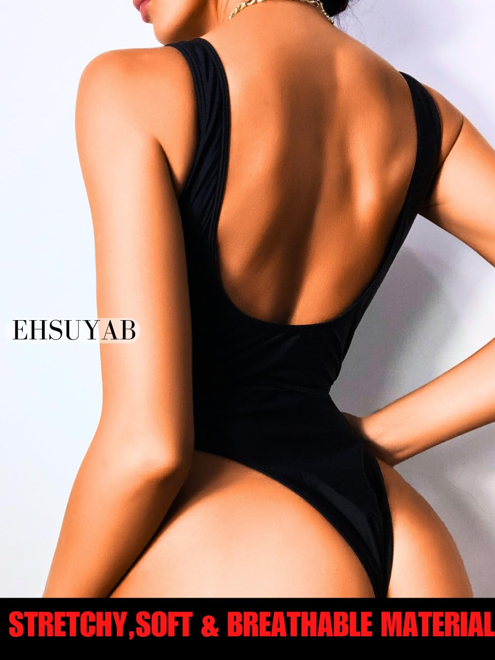 Sexy One Piece Swimsuits for Women - High Cut Backless Swimsuit with Plunge Neckline | Perfect for Beach, Pool, Rave & Summer Vacations