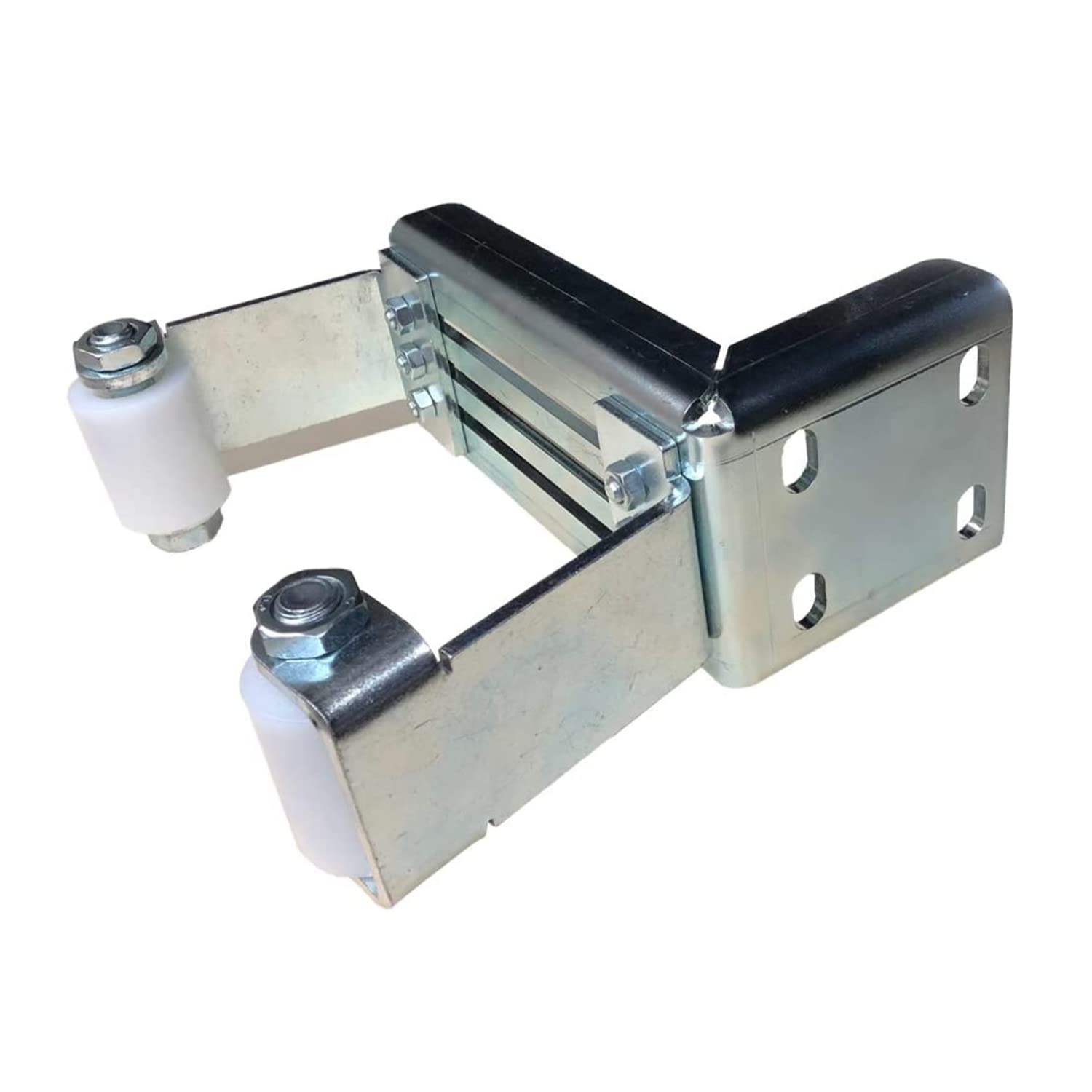 Heavy Duty Adjustable Slide Gate Receivers with Rollers - Truck Assembly Post Mounting Bracket Kit for Secure Fence & Driveway Access Control