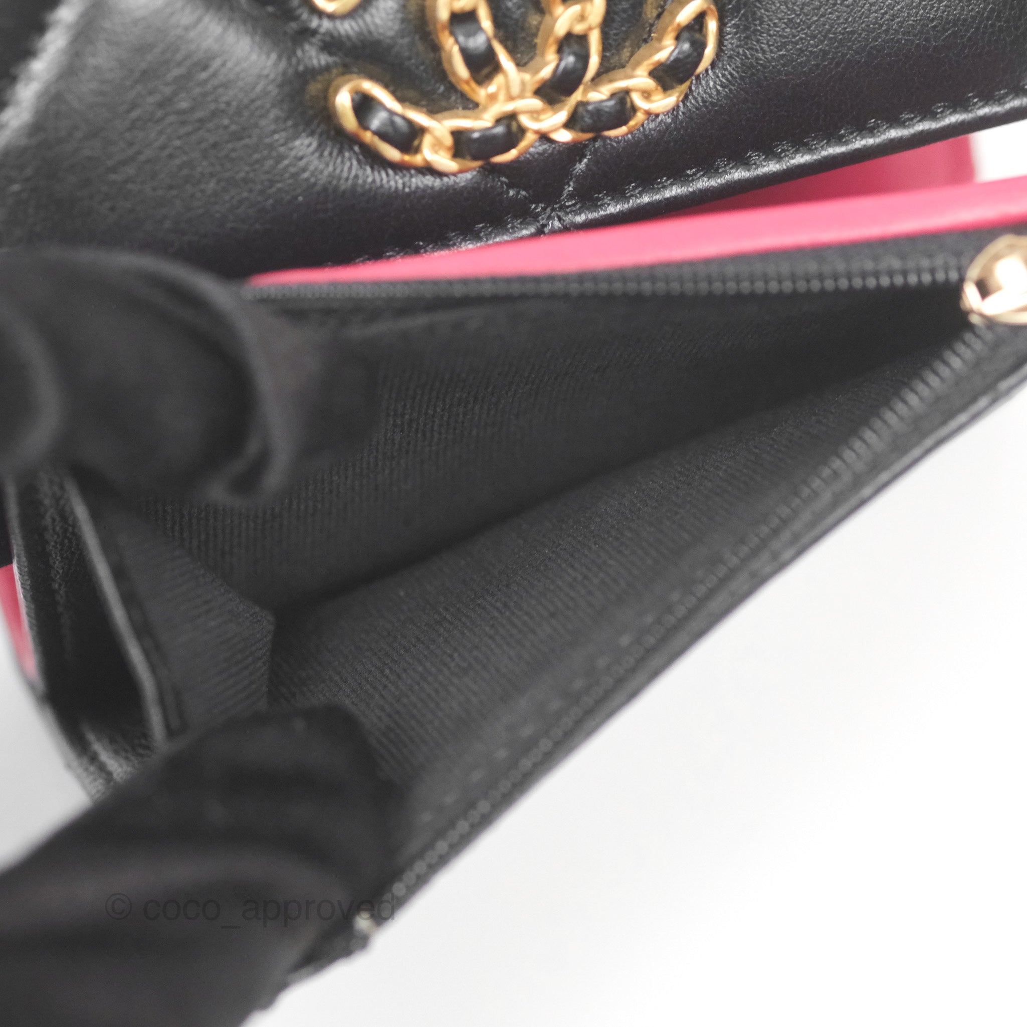 Chanel 19 Short Flap Wallet in Black Lambskin Leather - Luxury Designer Crossbody Bag for Women | Perfect for Everyday Use, Parties & Special Occasions