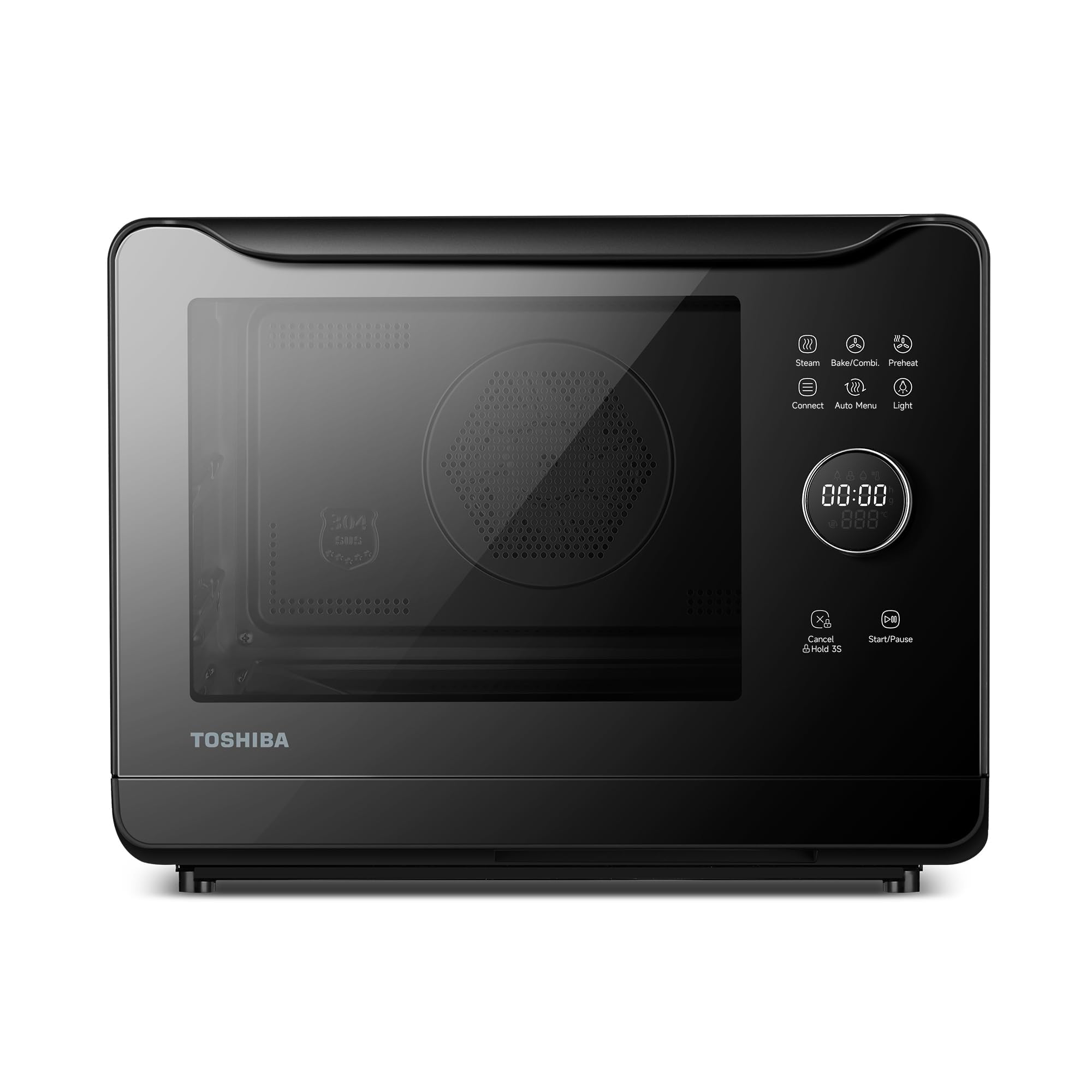 TOSHIBA 6-in-1 Compact Countertop Steam Oven with Convection, Air Fryer, Slow Cooker & Smart App Control - 20L Capacity for Baking, Steaming, Fermenting & More | Perfect for Small Kitchens, Apartments & Healthy Cooking
