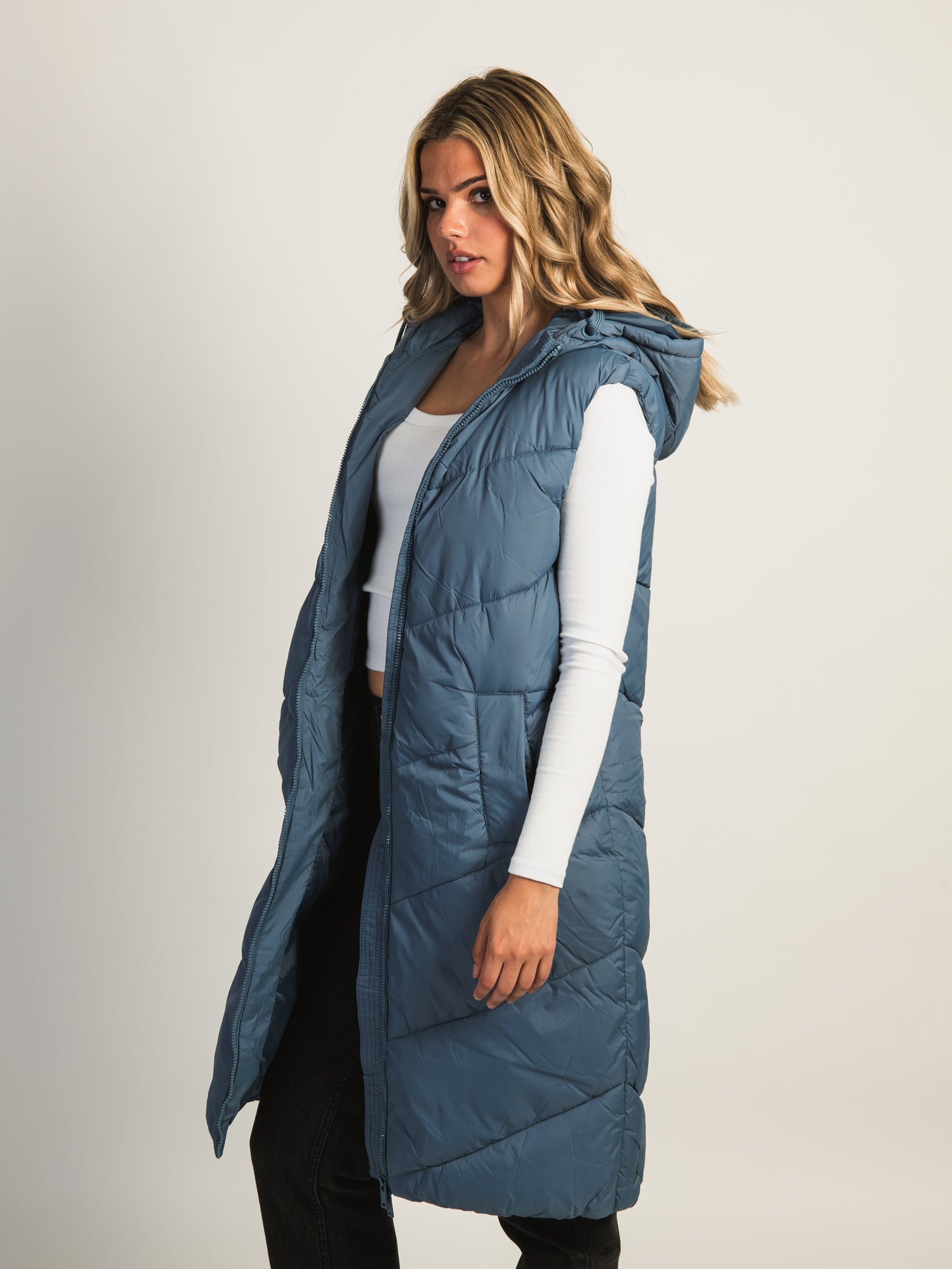 B.YOUNG Bomina Long Vest with Hoodie - Stylish & Warm Outerwear for Women | Perfect for Fall, Winter & Outdoor Activities