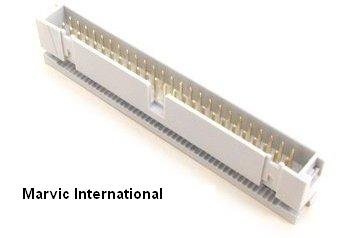 Connectors Pro 10-Pack 2X25 50P Dual Rows 2.54mm Shrouded IDC Male Header, 50 Pins Connector for PCB and Electronics Projects
