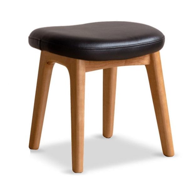 17.3x15.0x17.1 inches / 44x38x43.5 cm / Cherry color / Cherry wood makeup stool soft cover black
