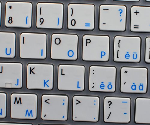 MAC NS Swiss - English Non-Transparent Keyboard Labels (Black/White Background) for Desktop, Laptop & Notebook - Perfect for Typing, Coding & Office Work