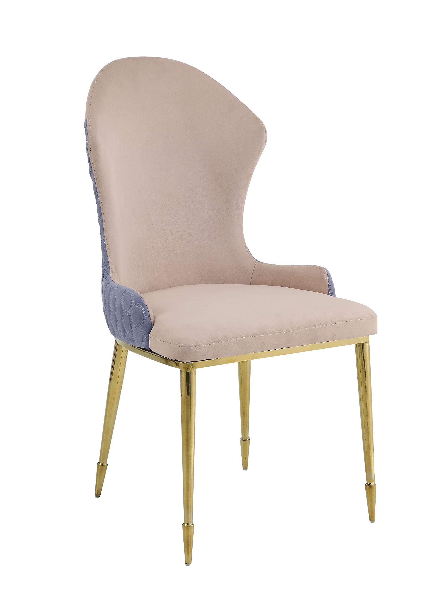 2-Pack Caolan Side Chairs with Lavender Fabric & Gold Metal Frame - Modern Accent Chairs for Living Room, Bedroom, Dining Area - Perfect as Sofa Chairs, Coffee Table Companions or Console Table Seating