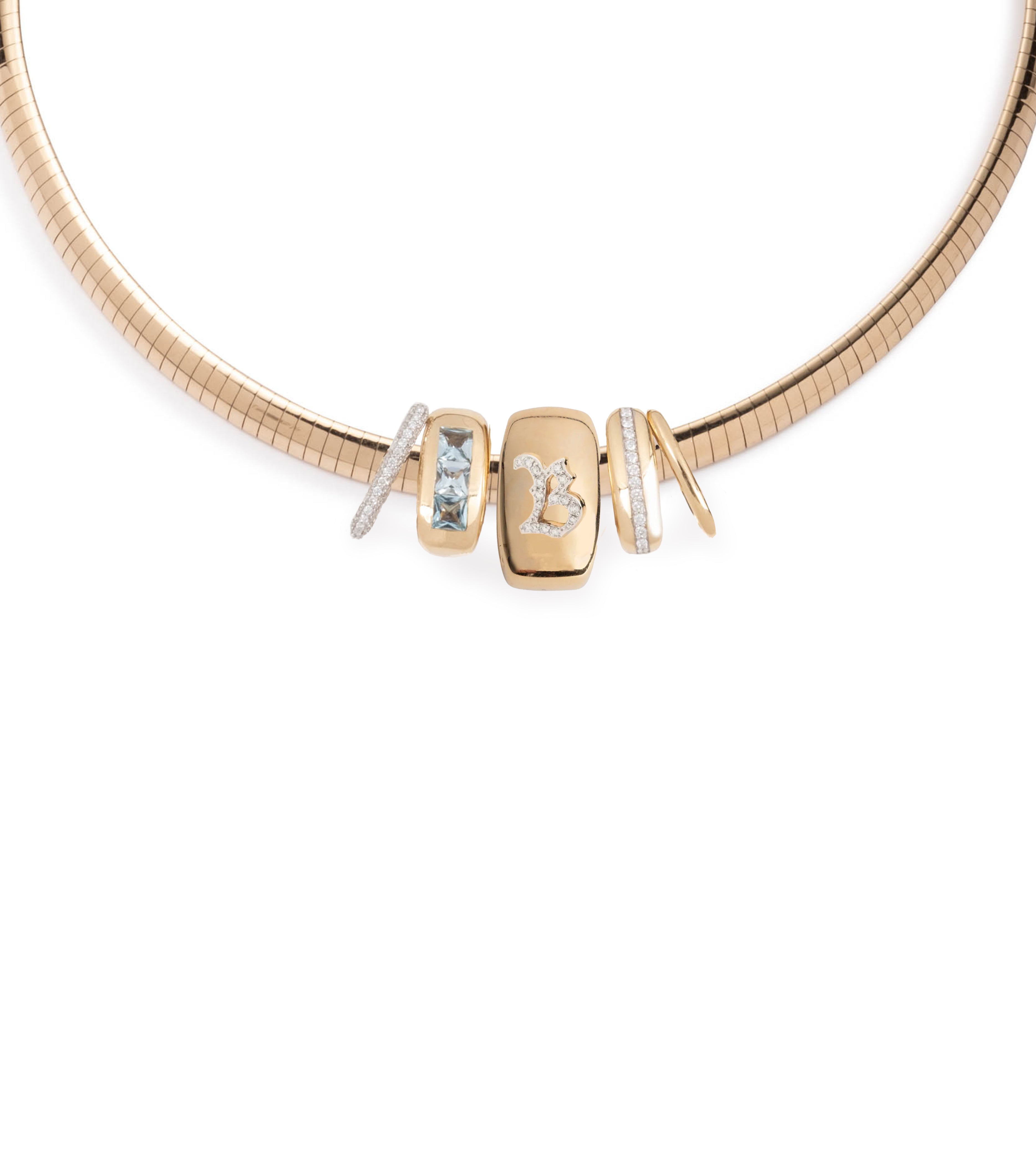 Oversized Heart Slide Initials & Numbers Necklace - Medium Sleek Collar Pendant for Women | Perfect for Valentine's Day Gifts, Anniversary Presents & Everyday Fashion Accessories