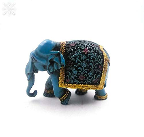 Colorful Elephant Statue - Handcrafted Elephant Figurine Sculpture for Home Decor, Housewarming Gift, Wedding Gift (3 Inches) - Perfect for Living Room, Office Desk & Nursery Decor