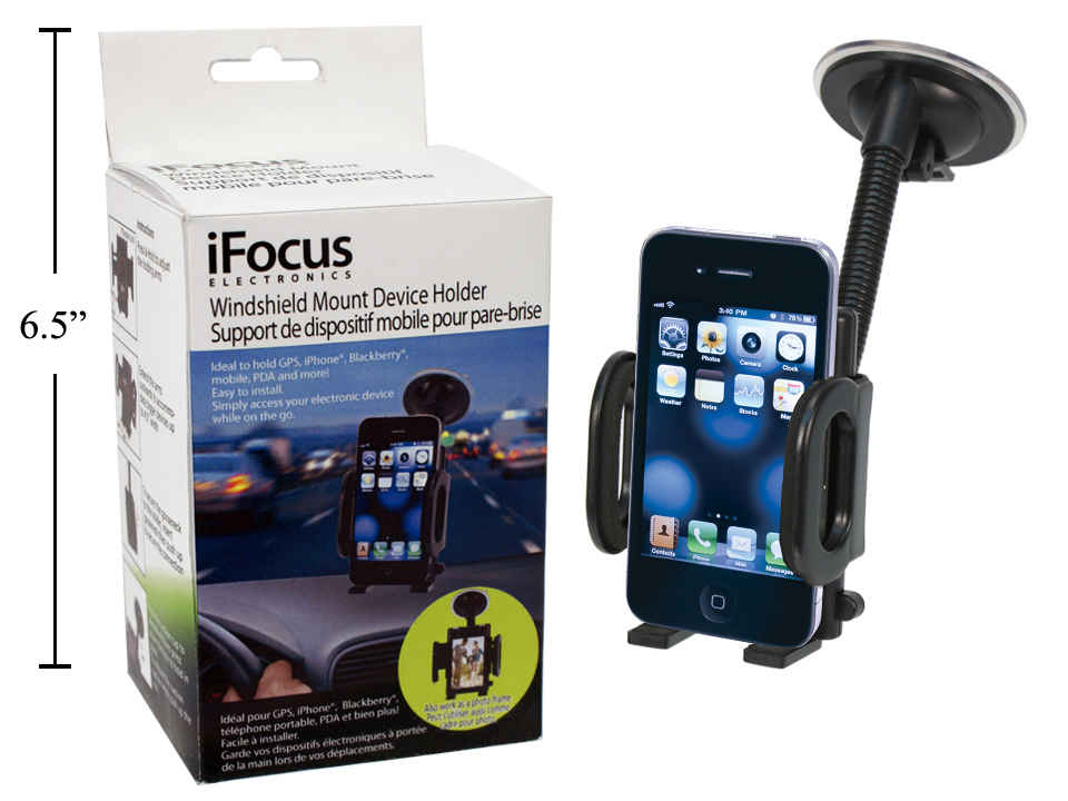 iFOCUS Universal Car Windshield Mount Phone Holder - Hands-Free GPS Navigation & Safe Driving Accessory for iPhone, Samsung & Smartphones - Perfect for Road Trips & Daily Commutes