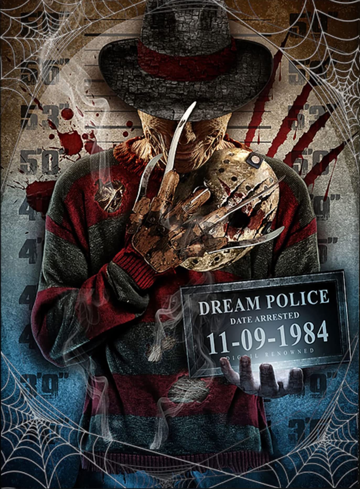 Freddy Krueger Mugshot Halloween 300-Piece Wooden Jigsaw Puzzle - Fun Educational Toy for Adults & Kids - Perfect for Family Game Night & Holiday Gifts