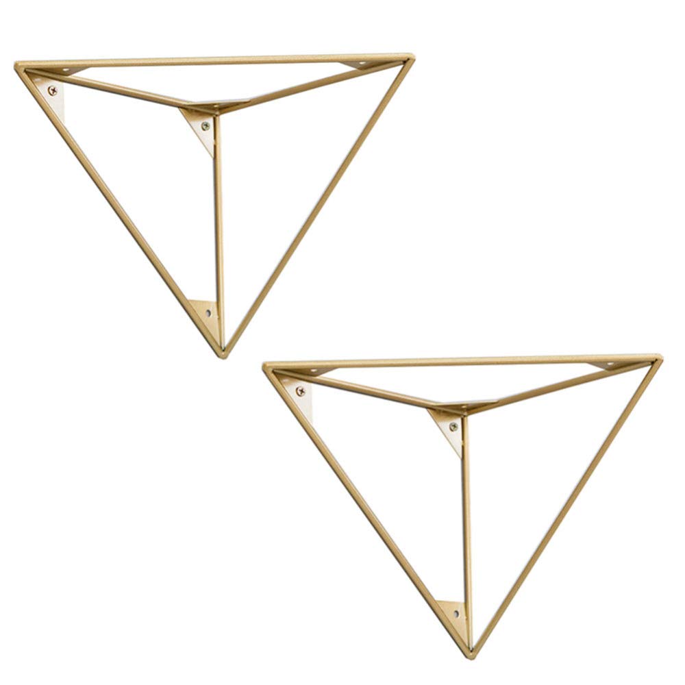 Golden Wall Mount Shelf Bracket - Heavy Duty DIY Decorative Shelf Support Frame (15cm/20cm/25cm) for Home Organization & Display - Perfect for Books, Plants & Bathroom Storage