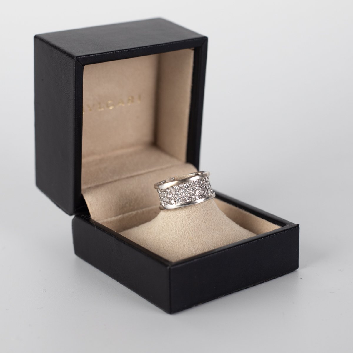 Bvlgari B.zero1 18K White Gold Diamond Ring Size 51 - Luxury Jewelry for Women, Perfect for Weddings, Anniversaries & Special Occasions