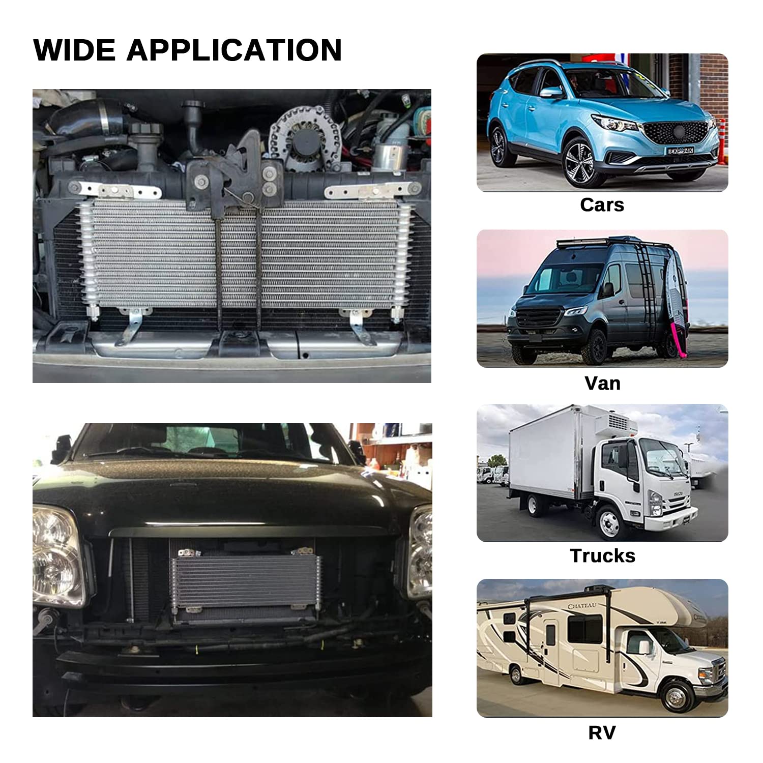 40K Heavy Duty Transmission Oil Cooler Kit LPD47391 4739 - 40,000 GVW Max Low Pressure Drop Cooler with Mounting Hardware for Trucks, RVs & Towing Vehicles