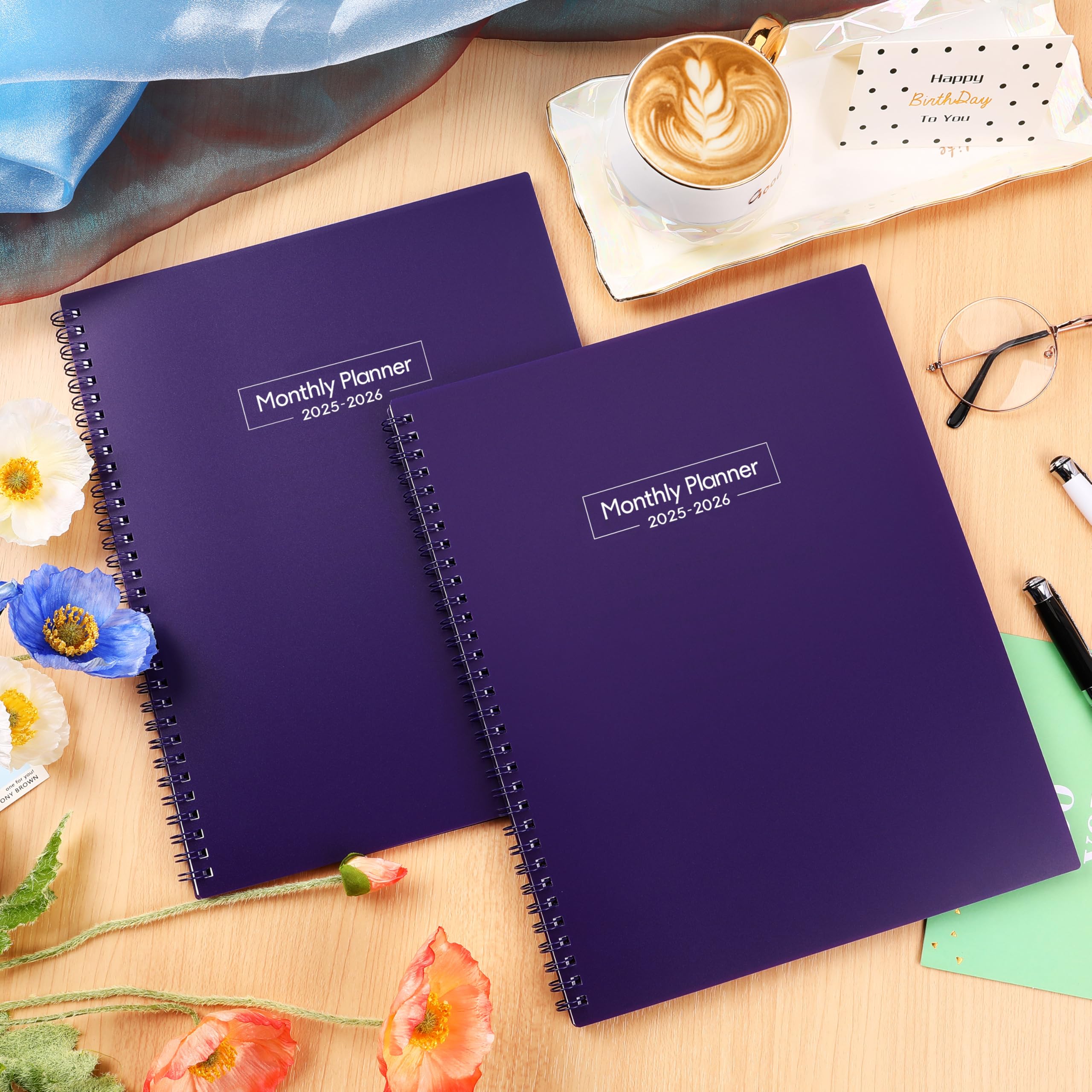 2025-2026 Monthly Planner with Tabs & Inner Pocket | 2-Year Academic & Business Calendar Organizer | Perfect for Students, Professionals & Home Office Use