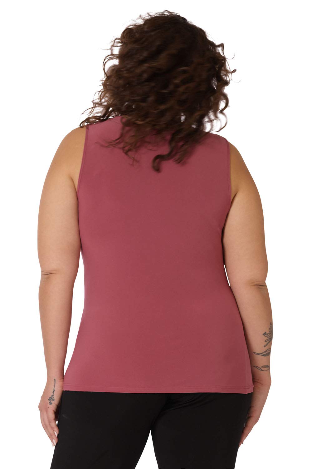 Rekucci Plus Size Scoop Neck Knit Tank Top for Curvy Women - Comfortable & Stylish Travel Outfit for Casual Wear & Summer Vacations