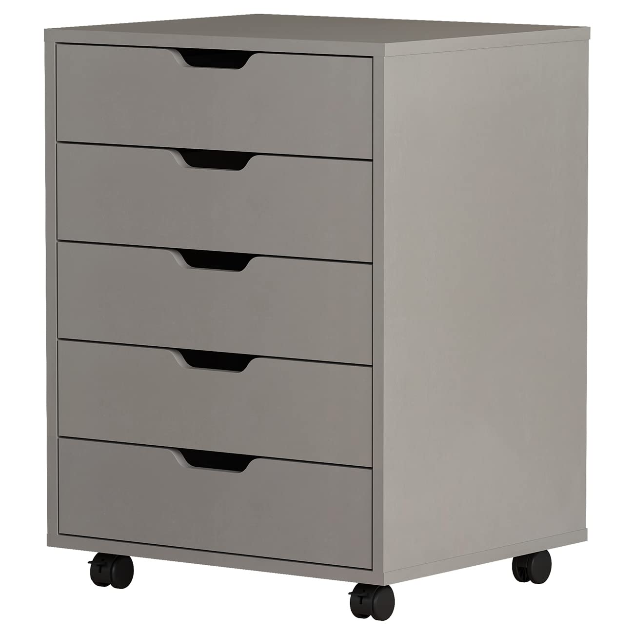 Koifuxii 5-Drawer Vertical File Cabinet with Wheels - Rolling Office Storage Cabinet Under Desk, Greige - Perfect for Home Office, Study Room & Workspace Organization