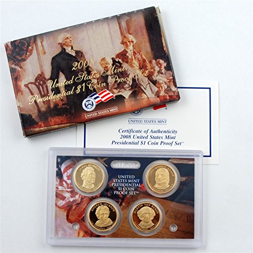 2008 U.S. Presidential Dollars Proof Set - Uncirculated Coins Collection for American History Enthusiasts & Coin Collectors | Perfect for Gift Giving, Investment, and Display