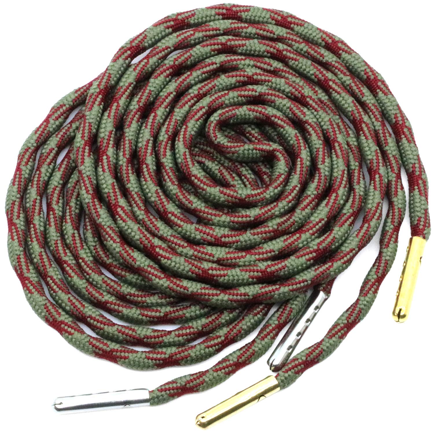 YJRVFINE 2 Pairs Non-Slip Thick Round Hiking Boot Laces with Metal Tips - Durable Shoelaces for Outdoor Hiking, Trekking & Work Boots